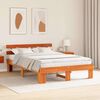 vidaXL Bed Frame with Headboard Wax Brown 140 x 200 cm Solid Pine Wood