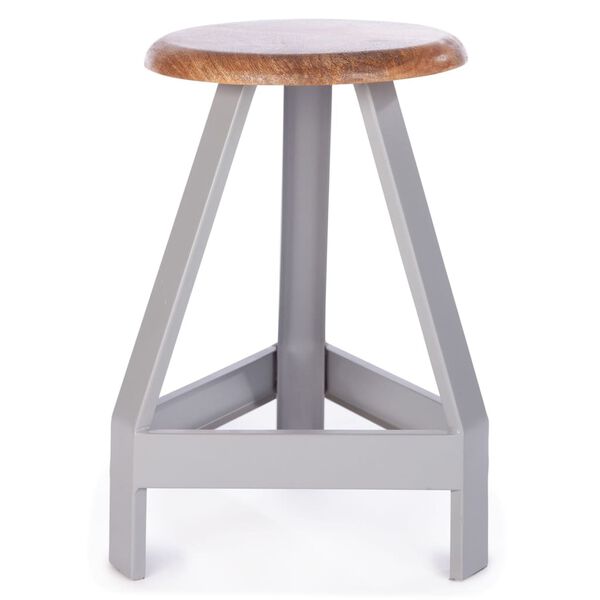 KidsDepot Stool Original 32 cm Mango Wood Grey