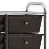 vidaXL XXL 15-Drawer Mobile Storage Trolley Black Plastic