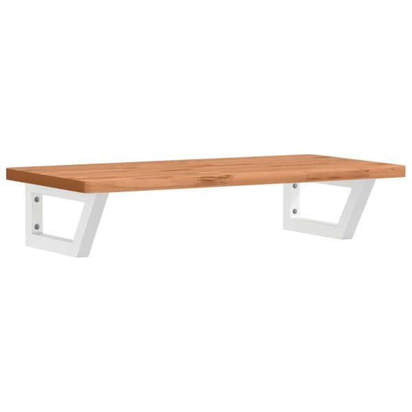 vidaXL Basin Shelf Wall Mounted Steel and Solid Wood Beech