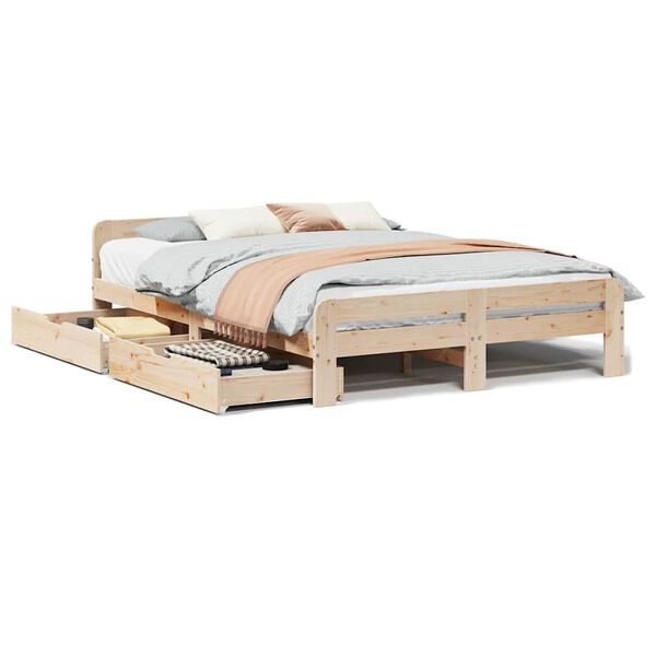 vidaXL Bed frame without Mattress 160x200 cm Solid Wood Pine