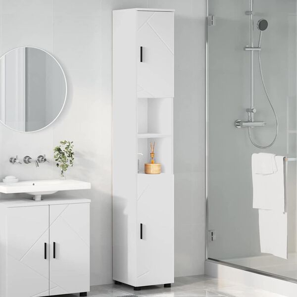 vidaXL Bathroom Cabinet White 30 x 35 x 192 cm Engineered wood & Metal