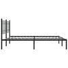 vidaXL Metal Bed Frame without Mattress with Headboard Black 180x200cm