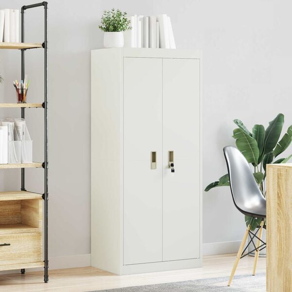 vidaXL Storage Cabinet White 60 x 40 x 140 cm Cold-Rolled Steel