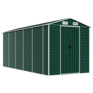 vidaXL Garden Shed Green 191x470x198 cm Galvanised Steel