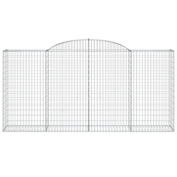 vidaXL Arched Gabion Baskets 4 pcs 300x50x140/160 cm Galvanised Iron