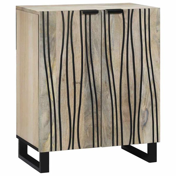 vidaXL Sideboard White 60 x 33.5 x 75 cm Solid Mango Wood