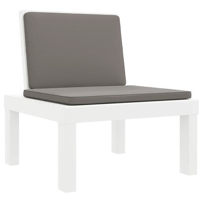 vidaXL 6 Piece Garden Lounge Set with Cushions White PP