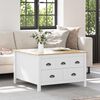 vidaXL Coffee Table White and Honey Brown 79.5 x 79.5 x 49 cm