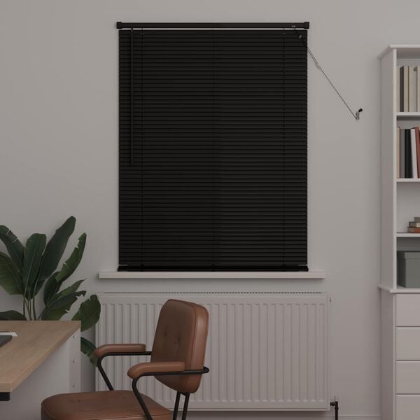 vidaXL Venetian Blind Manual Adjustable Black 150 x 80 cm PVC