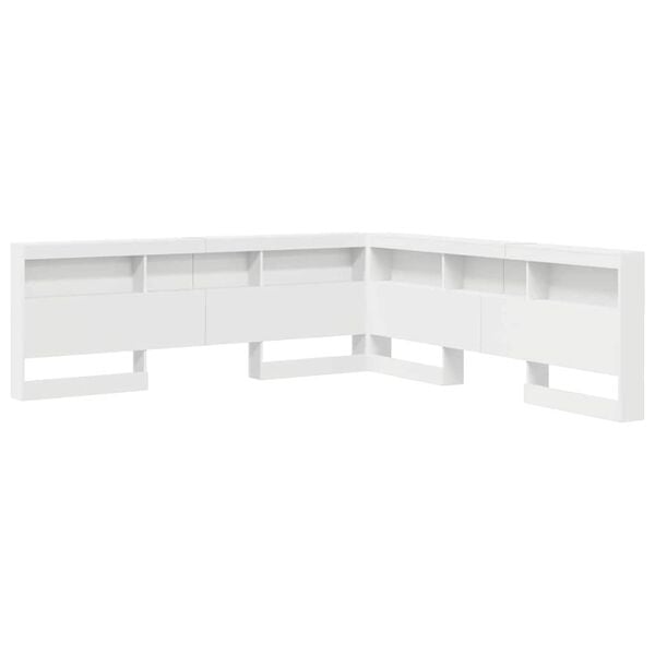 vidaXL Storage Headboard with Shelf White 180 cm Engineered Wood
