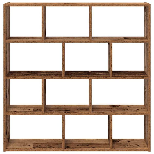 vidaXL Wall Cube Shelf 12 Compartments Old Wood Engineered Wood