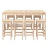 vidaXL 9 Piece Garden Bar Set Solid Wood Pine