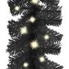 vidaXL Christmas Garland with LED Lights 10 m Black