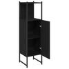 vidaXL Bathroom Furniture Set with Shelf Black Oak 33 x 33 x 120.5 cm