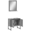 vidaXL 2 Piece Bathroom Cabinet Set Grey Sonoma Engineered Wood