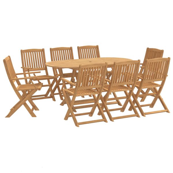 vidaXL 9 Piece Garden Dining Set Solid Wood Acacia