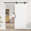 vidaXL Sliding Door White and Black 93 x 202 cm Solid Pine Wood