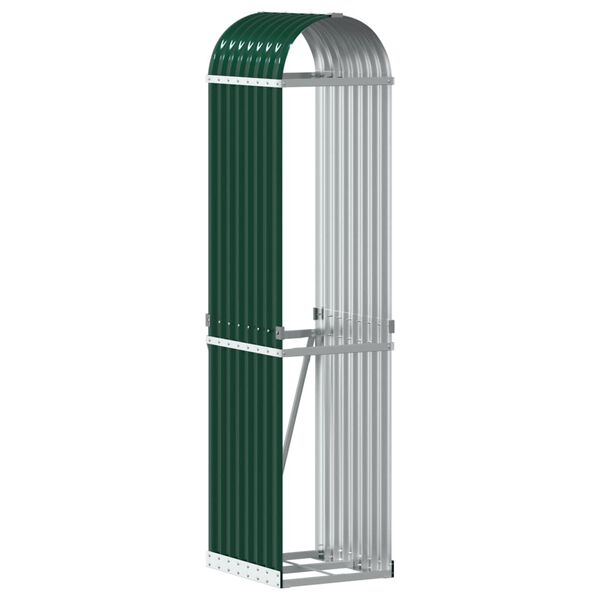 vidaXL Log Holder Green 40x45x170 cm Galvanised Steel