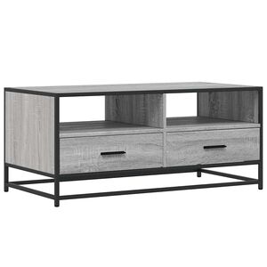 vidaXL Coffee Table Grey Sonoma 100x50x45 cm Engineered Wood and Metal