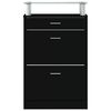 vidaXL Shoe Cabinet Black 63x24x104 cm Engineered Wood