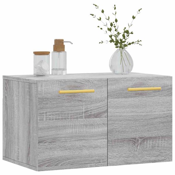 vidaXL Wall Cabinet Grey Sonoma 60x36.5x35 cm Engineered Wood
