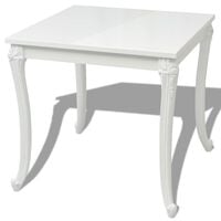 vidaXL Dining Table 80x80x76 cm High Gloss White