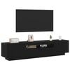 vidaXL TV Cabinet Set 2 pcs Black 180 x 35 x 40 cm Engineered Wood