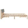 vidaXL Bed frame Brown and light grey 140 x 190 cm Solid pine wood
