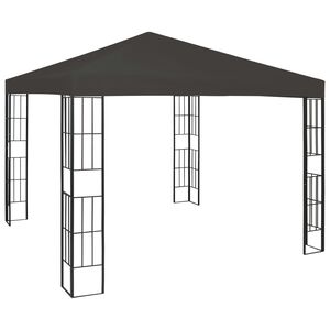 vidaXL Gazebo | Anthracite | Polyester and Steel | 3x3 m | Decorative Inlays