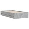 vidaXL Bed Frame with Drawers without Mattress Concrete Grey 90x190 cm Single