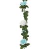 vidaXL Christmas Flower Garlands 6 pcs Blue and White 240 cm