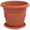 vidaXL Plant Pots 24 pcs Brick Red &Oslash; 22 x 18 cm Plastic