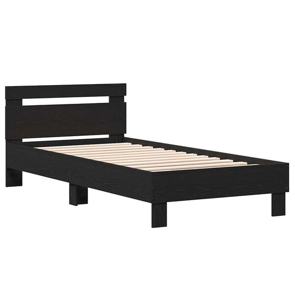 vidaXL Bed Frame Black Oak 203 x 95 x 70 cm Engineered Wood