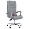 vidaXL Massage Reclining Office Chair Light Grey Fabric