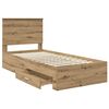 vidaXL Bed Frame with Drawer Artisan Oak 90 x 200 cm Engineered Wood