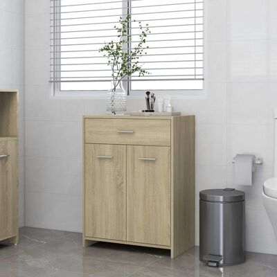 vidaXL Bathroom Cabinet Sonoma Oak 60x33x80 cm Engineered Wood