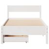 vidaXL Bed Frame without Mattress White 75x190 cm Small Single Solid Wood Pine