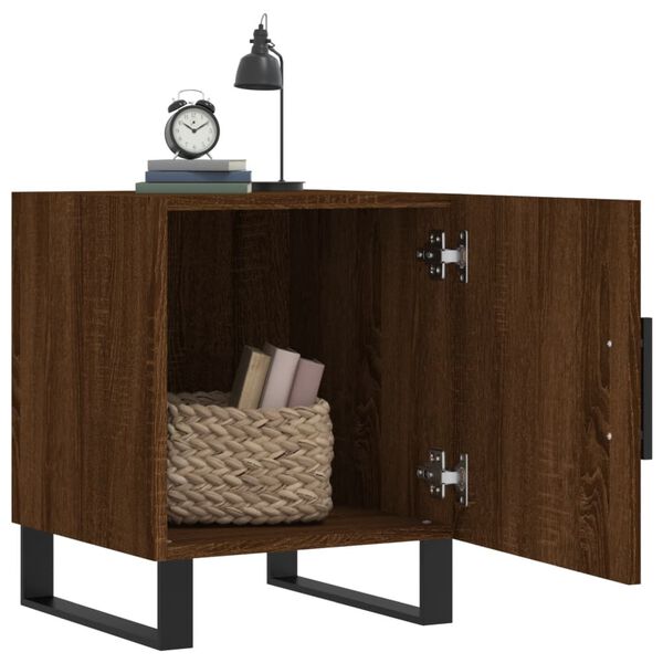 vidaXL Bedside Cabinet Brown Oak 40x40x50 cm Engineered Wood