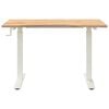 vidaXL Desk with Storage White and Natural 120 x 60 cm Solid Oak Wood