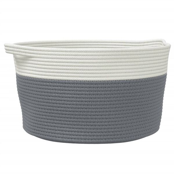 vidaXL Storage Basket Grey and White &Oslash;40x25 cm Cotton