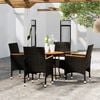 vidaXL 5 Piece Garden Bistro Set Poly Rattan and Solid Wood Black