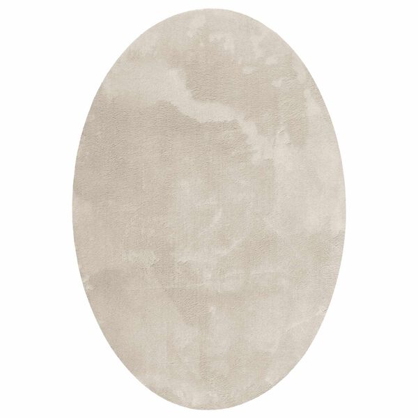 vidaXL Area Rugs Oval HUARTE Beige 140 x 200 cm 100% Polyester