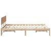 vidaXL Bed Frame with Headboard Natural 135 x 190 cm Solid Pine Wood