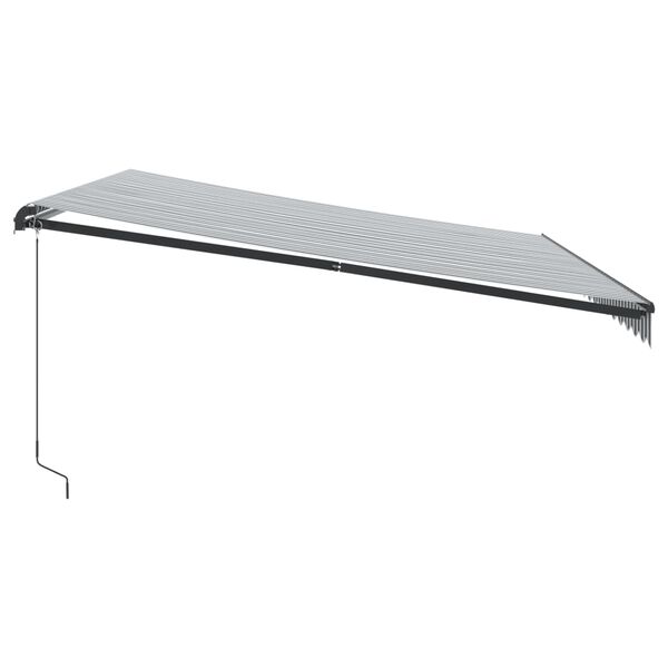 vidaXL Manual Retractable Awning Anthracite and White 450x350 cm