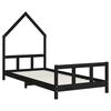 vidaXL Kids Bed Frame Black 90x200 cm Solid Wood Pine