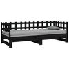vidaXL Pull-out Day Bed without Mattress Black 2x(90x200) cm