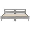 vidaXL Bed Frame with LED without Mattress Grey Sonoma 160x200 cm