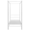 vidaXL Canopy Bed Frame without Mattress White Metal 90x200 cm