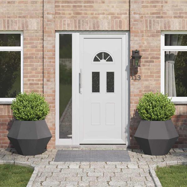 vidaXL Planter 2 pcs Black 75 x 75 x 60 cm Steel